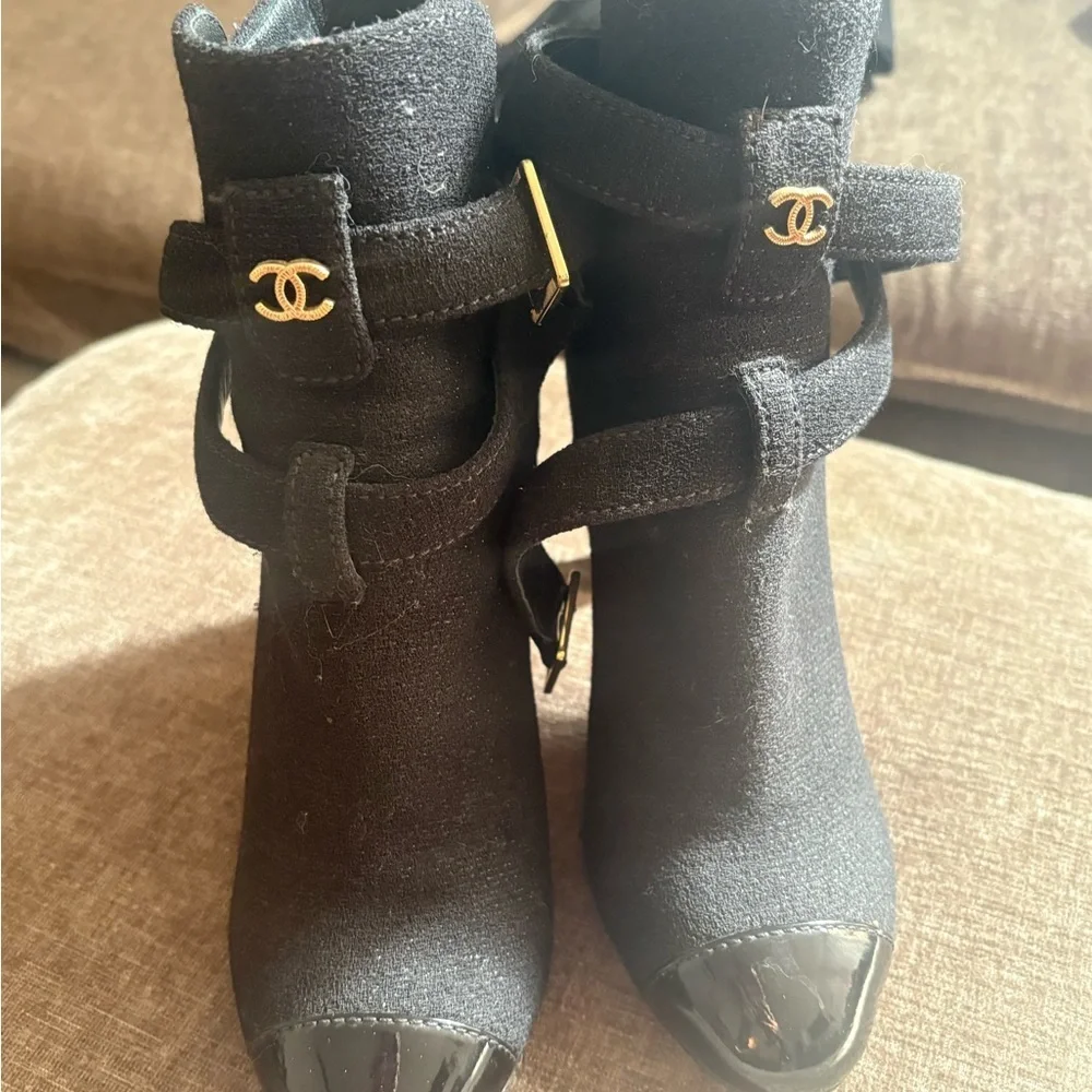 Classic Chanel CC Logo Cap Toe Boots”